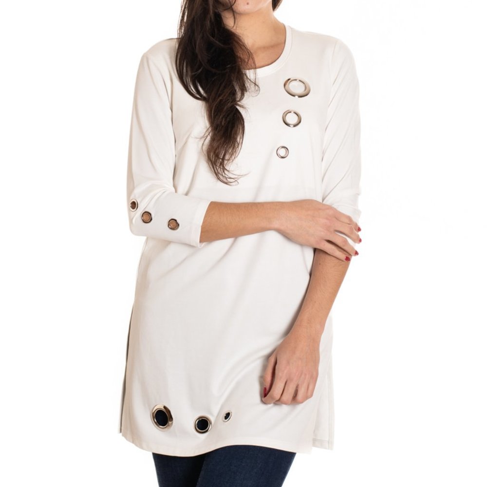 VECCELI Italy Women's Monte Napoleone Gordeous Gromets Tunic